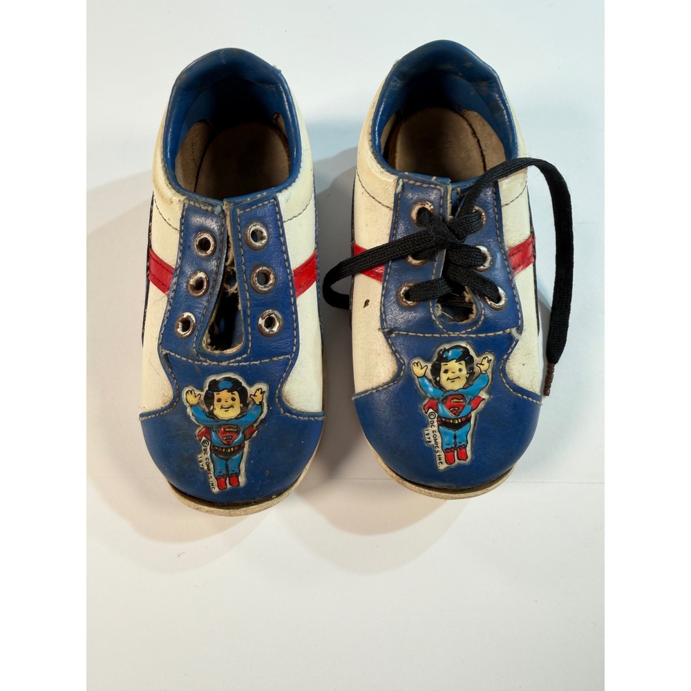 Vintage 1978 DC Comics Superman Kids Sneakers Blue White Red Size 6 Collectible